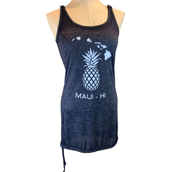 Aloha Other - Small Aloha Lightweight Coverup Sundress Pineapple Navy Blue Women's "Maui-Hi"